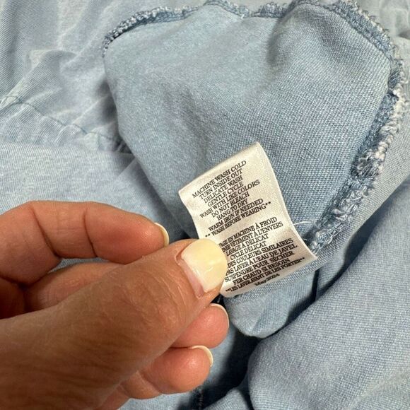 Z SUPPLY WOMEN’S Blue PAXTON KNIT DENIM JERSEY MINI DRESS Size Large - Picture 8 of 8